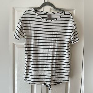 Striped T-Shirt with back tail split design